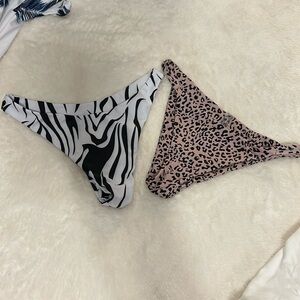 Two animal print bikini bottoms
